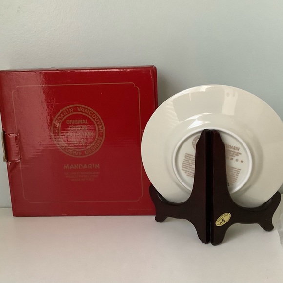 NIB Vintage 24 KT Gold Rim Peacock Decorative Plate Chokin - Picture 3 of 4